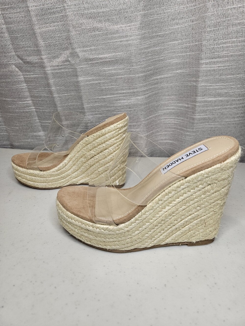Steve Madden Sunrise clear wedged sandals New 5.5 - Picture 6 of 14